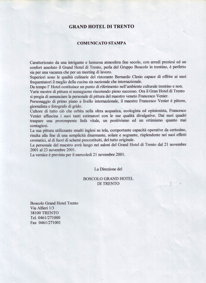 Comunicato stampa