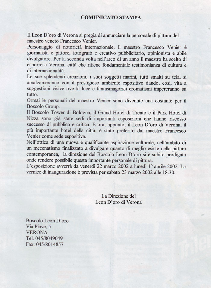 Comunicato stampa