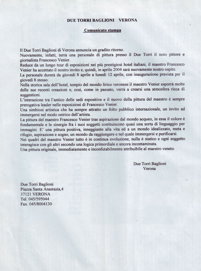 Comunicato stampa