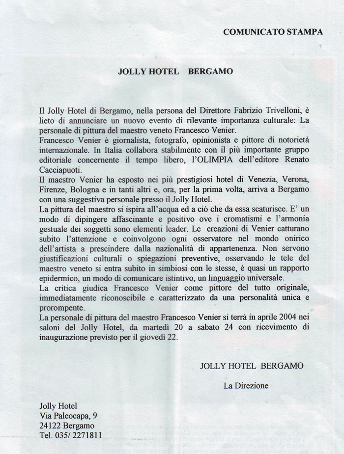 Comunicato stampa