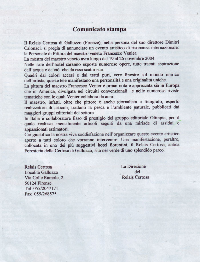 Comunicato stampa