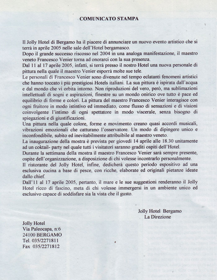 Comunicato stampa