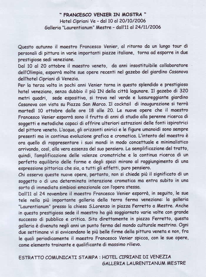 Comunicato stampa